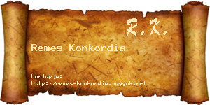 Remes Konkordia névjegykártya